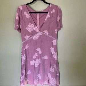 Sweet floral A-line mauve rose dress